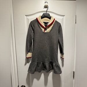 A-Ralph Lauren Girls Gray Jersey Shawl Collar Long Sleeve Casual Dress Size 6X